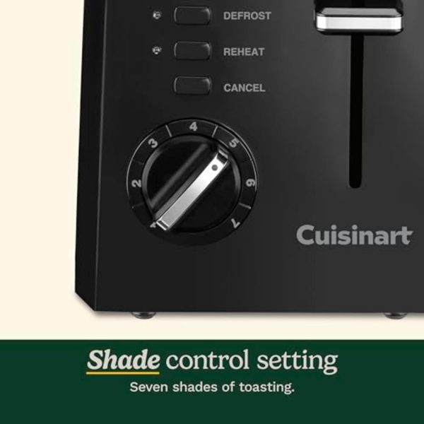 Cuisinart CPT-122BK 2-Slice Compact Plastic Toaster, Black - Image 2