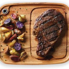 Ironwood Gourmet Fort Worth Steak Plate with Juice Channel, Acacia Wood 13 x 11 x 0.75 -inches, Brown