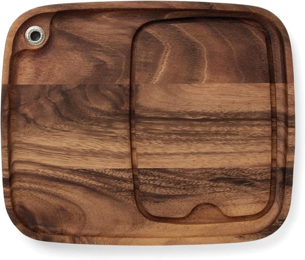 Ironwood Gourmet Fort Worth Steak Plate with Juice Channel, Acacia Wood 13 x 11 x 0.75 -inches, Brown - Image 13