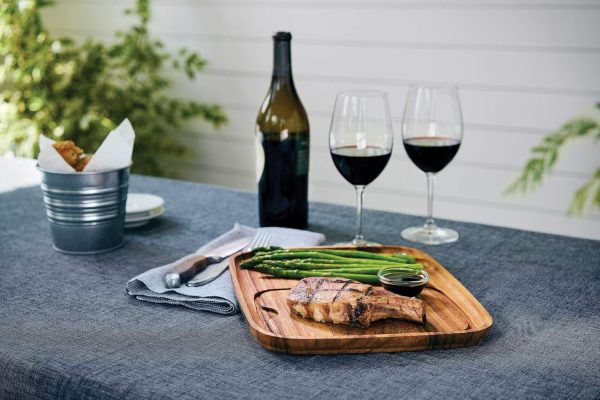Ironwood Gourmet Fort Worth Steak Plate with Juice Channel, Acacia Wood 13 x 11 x 0.75 -inches, Brown - Image 4