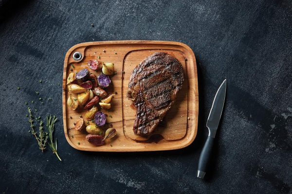 Ironwood Gourmet Fort Worth Steak Plate with Juice Channel, Acacia Wood 13 x 11 x 0.75 -inches, Brown - Image 5